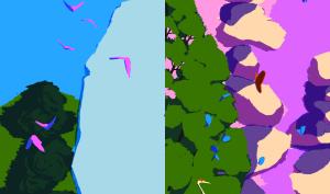 Logo rendez-vous aux jardins 2025. Un arbre et une pierre superposée