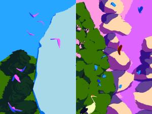 Logo rendez-vous aux jardins 2025. Un arbre et une pierre superposée