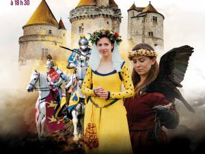 dame, fauconnière et chevalier